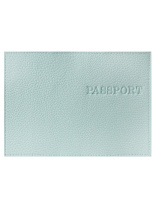 Обложка для паспорта натуральная кожа "PASSPORT", мята