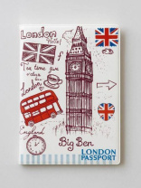 Обложка для паспорта ПВХ "LONDON VINTAGE"  плотность 600 мкм
