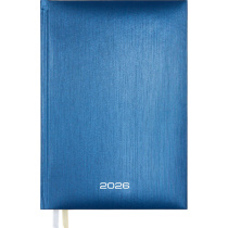 Ежедневник дат. 2026г А5 Attomex. Regent 336стр., синий металлик, тв.обл., бумвинил, ляссе