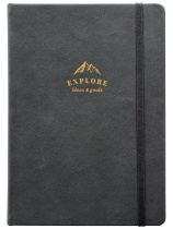 Ежедневник дат. 2026г А5 176л., иск.замша, тв.пер. "Explore. Черный" +ПОДАРОК