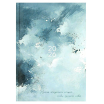 Ежедневник дат. 2026г А5 160л., 7БЦ "Голубая абстракция"  +ПОДАРОК