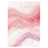 Ежедневник дат. 2026г А5 160л., 7БЦ "Розовая абстракция"  +ПОДАРОК