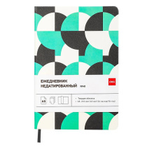 Ежедневник недат А5 136л. "Coloring" кожзам., тв.пер., черно-зеленый