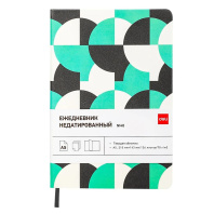 Ежедневник недат А5 136л. "Coloring" кожзам., тв.пер., черно-зеленый