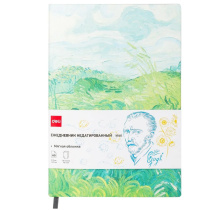 Ежедневник недат А5 136л."Ван Гог "Поле" кожзам., мяг.пер.