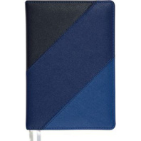 Ежедневник недат. А5 deVENTE  Trio 320стр.,синяя гамма, тв.комби обл.,кожзам, 2ляссе ,70гр/м2