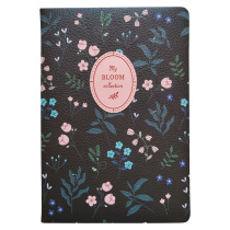 Ежедневник недат. А5  96л. кожзам, тв.пер. "Diary. Черный" нашивка, ляссе