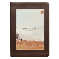 Ежедневник недат. А5 160л. кожзам, интегр.пер. "View. Темно-коричневый" нашивка, ляссе