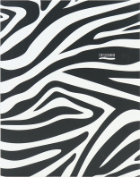 Ежедневник недат. А5 128л., 7БЦ на кольцах "Принт зебры - 2" лен, мат.лам.