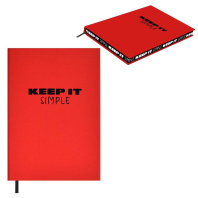 Ежедневник недат А5 кожзам., тв.пер., 160л. "Соф-тач красный" ляссе