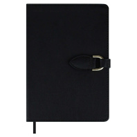 Ежедневник недат. А5 120л. кожзам, тв.пер. "Буйвол черный" клапан, ляссе