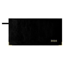 Планинг дат. 2026г 170*88мм 64л., кожзам., интегр.пер. "Сариф черный"  +ПОДАРОК