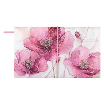 Планинг дат. 2026г 175*105мм 64л., кожзам., мягк.пер. "Розовые маки" +ПОДАРОК