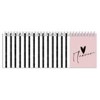 Планинг недат. 290*100мм  64л., картон, гребень "Черно-белые полоски" глянц.лам.