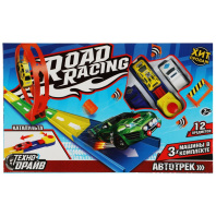 Автотрек 41*25см с катапультой, 3 машинки, петля 360