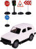 Машинка инерционная 13 см двери откр, 4 дор. знака,светофор,белый