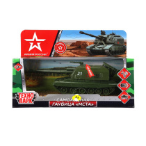 Машинка металл. 12см "МСТА-ГАУБИЦА АРМИЯ РОССИИ" инер. мех., свет-звук