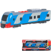 Машинка пластик. 20см "Скоростной поезд"  инерц. механизм, свет-звук, 3 кноп, синий