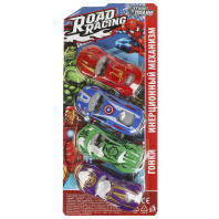 Набор машинок пластик. 4шт, 7см "Road Racing"