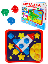 Мозаика для малышей 32 фишки,  12 картинок