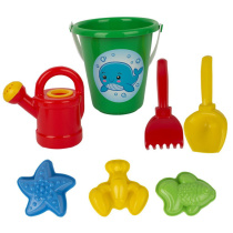 Набор игрушек. "Дружок" 3 формочки, лейка, грабли, совок, ведро