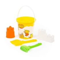 Набор игрушек. "Оранжевая корова" ведро среднее,лопатка 5, грабельки 5, формочки