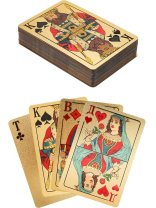 Карты игральные 54шт,  "5000" пластик, золотистые