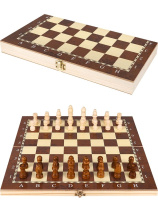 Игра 3в1 "Ритм игры" шахматы, шашки, нарды 30*15см  доска и фигуры деревянные