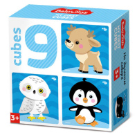 Кубики пластиковые  9шт "На краю земли" напечатанный рисунок 3+