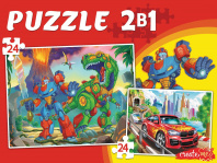 Пазлы    2в1  "Трансформеры и тачки" Create me 24+24 дет.