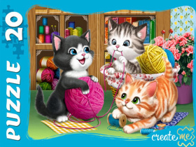 Пазл МАКСИ 20 элементов  "Игривые котята"