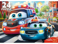 Пазл МАКСИ 24 элемента "Городские машинки"
