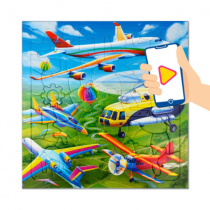 Пазл-рамка с дополненной реальностью 300*305мм. 80 элементов "Самолёты"
