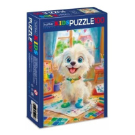Пазлы  100 элементов  165*230мм. "Kids. Щенок-озорник" Premium