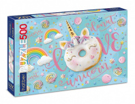 Пазлы  500 элементов  480*330мм. "LUX. Sweet unicorn" мат.лам., 3Dфольга, Premium