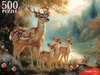 Пазлы  500 элементов  480*330мм. "Олени у озера"