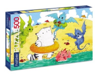 Пазлы  500 элементов  480*330мм. "Приключения кота Пирожка" Premium