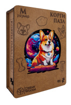 Пазлы деревянные  91 элемент 200*200мм  "Корги"