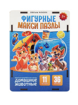 Пазлы МАКСИ деревянные  36 элементов 140*100мм "Домашние животные"