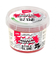 Слайм 120мл "Мир Пикселей" красный (с ароматом клубники) отгрузка от 0C до -20C