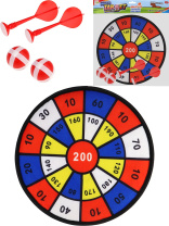 Дартс 28см на липучке "Попади в цель" 2 шарика, 2 дротика