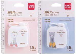 Рулетка канцелярская Deli, 1.5м., брелок