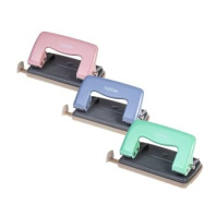 Дырокол Hatber Record 12 лист, металл, с линейкой, ассорти