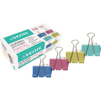 Зажим д\бум. мет. цветные deVENTE  Pastel 19мм., 12шт/уп.