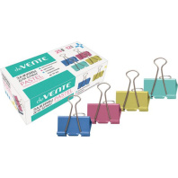 Зажим д\бум. мет. цветные deVENTE  Pastel 25мм., 12шт/уп.