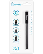 Флеш-драйв  32 GB USB 2.0 Smartbuy Ручка-флэшка-стилус черная