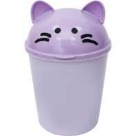 Контейнер для мусора наст."deVENTE. Ghost Meow" с крышкой, сиреневый