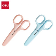 Ножницы детские Deli MACARON 12,6см, 2 цвета корпуса,  в футляре