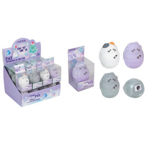 Точилка и ластик 2 в 1 пласт.с контейнером  1 отв., Ghost Meow