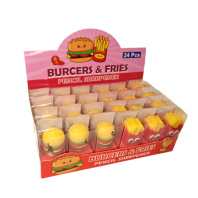 Точилка пласт. 1 отв. Egoist "Фастфуд"  с контейнером 3*3,5 см, ассорти дизайнов